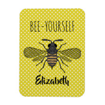 Trendy BEE YOURSELF Gele Stip DECOR Naam