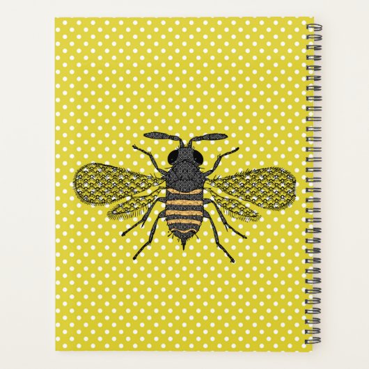 Trendy BEE YOURSELF Gele Stip DECOR Naam Planner (Achterkant)