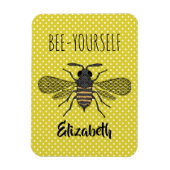 Trendy BEE YOURSELF Yellow Polkadot DECOR genaamd Magneet (Verticaal)