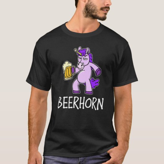 Trendy Beer Drink Unicorn Alcohol Party Festiva T-shirt (Voorkant)
