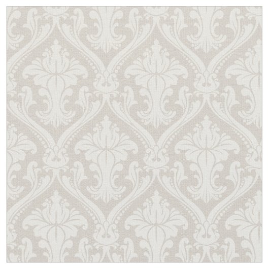 Trendy Beige Baroque Damask Pattern Stof (Close Up)