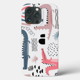 Trendy Beige BLack Crocodile Modern Stoer Hoesje