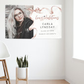 Trendy Beige Bow Foto Afstuderen Banner