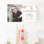 Trendy Beige Bow Foto Afstuderen Banner (Insitu)