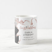 Trendy Beige Bow Foto Afstuderen Koffiemok (Center)