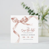 Trendy Beige Bow Graduation Save The Date (Staand voorkant)