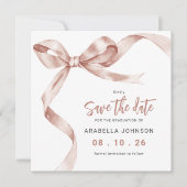 Trendy Beige Bow Graduation Save The Date (Voorkant)