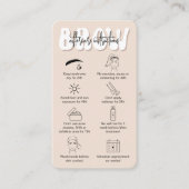 Trendy Beige Brow Aftercare Instructies Retro Visitekaartje (Voorkant)