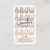Trendy Beige Brow Aftercare Instructies Retro Visitekaartje (Achterkant)