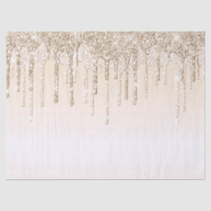 Trendy Beige Champagne Glitter Drift Graphic Tissuepapier
