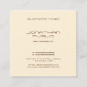 Trendy Beige Eenvoudige Sjabloon Minimalistisch Mo Vierkante Visitekaartje (Achterkant)