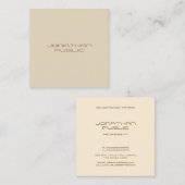 Trendy Beige Eenvoudige Sjabloon Minimalistisch Mo Vierkante Visitekaartje (Voorkant / Achterkant)