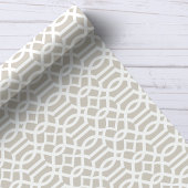 Trendy Beige en White Moroccan Trellis Pattern Cadeaupapier