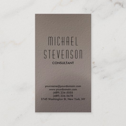 Trendy Beige Grey Simple Plain Visitekaartje (Voorkant)