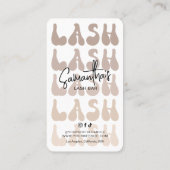Trendy Beige Lash Aftercare Instructies Retro Visitekaartje (Achterkant)