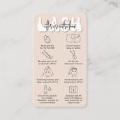 Trendy Beige Lash Lift Tint Aftercare Retro Salon Visitekaartje (Voorkant)