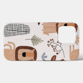 Trendy Beige Lion Oerwoud Modern Stoere Hoesje iPh (Achterkant (horizontaal))