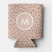 Trendy Beige Monogram met Terracotta Boho Brown Blikjeskoeler (Voorkant)