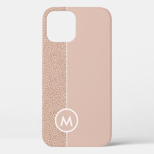 Trendy Beige Monogram met Terracotta Boho Brown Case-Mate iPhone Case