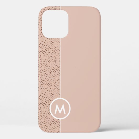 Trendy Beige Monogram met Terracotta Boho Brown Case-Mate iPhone Case (Achterkant)