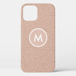 Trendy Beige Monogram met Terracotta Boho Brown Case-Mate iPhone Case