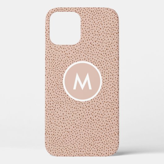 Trendy Beige Monogram met Terracotta Boho Brown Case-Mate iPhone Case (Achterkant)