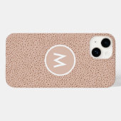 Trendy Beige Monogram met Terracotta Boho Brown Case-Mate iPhone Case (Achterkant (horizontaal))