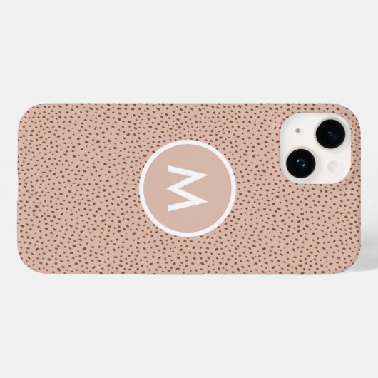 Trendy Beige Monogram met Terracotta Boho Brown Case-Mate iPhone Case (Achterkant (horizontaal))