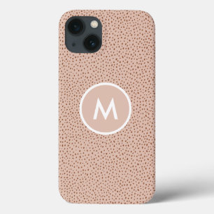 Trendy Beige Monogram met Terracotta Boho Brown Case-Mate iPhone Case