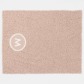Trendy Beige Monogram met Terracotta Boho Brown Fleece Deken (Voorkant (Horizontaal))
