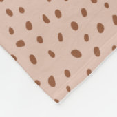 Trendy Beige Monogram met Terracotta Boho Brown Fleece Deken (Hoek)