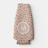 Trendy Beige Monogram met Terracotta Boho Brown Flesjeskoeler (Voorkant)