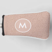 Trendy Beige Monogram met Terracotta Boho Brown Golfheadcover (Voorkant)