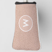 Trendy Beige Monogram met Terracotta Boho Brown Golfheadcover (Draai 90)