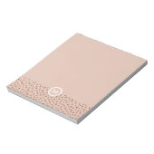 Trendy Beige Monogram met Terracotta Boho Brown Notitieblok (Linkerzijde)