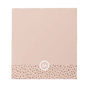 Trendy Beige Monogram met Terracotta Boho Brown Notitieblok