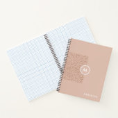 Trendy Beige Monogram met Terracotta Boho Brown Notitieboek (Binnen)