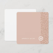 Trendy Beige Monogram met Terracotta Boho Brown Notitiekaartje (Voorkant / Achterkant)