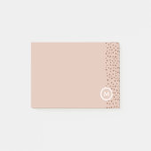 Trendy Beige Monogram met Terracotta Boho Brown Post-it® Notes (Voorkant)