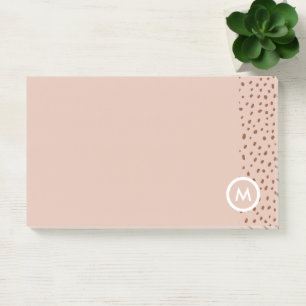 Trendy Beige Monogram met Terracotta Boho Brown Post-it® Notes