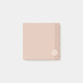 Trendy Beige Monogram met Terracotta Boho Brown Post-it® Notes (Voorkant)
