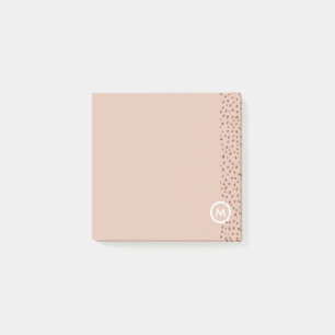 Trendy Beige Monogram met Terracotta Boho Brown Post-it® Notes