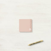 Trendy Beige Monogram met Terracotta Boho Brown Post-it® Notes (Op bureau)
