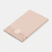 Trendy Beige Monogram met Terracotta Boho Brown Post-it® Notes (Schuin)