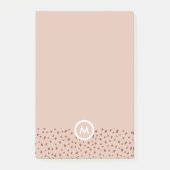 Trendy Beige Monogram met Terracotta Boho Brown Post-it® Notes (Voorkant)