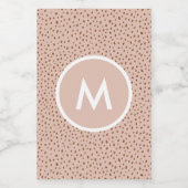 Trendy Beige Monogram met Terracotta Boho Brown Voedselcontainer Etiket (Enkel label)
