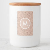 Trendy Beige Monogram met Terracotta Boho Brown Voedselcontainer Etiket (Voorkant)
