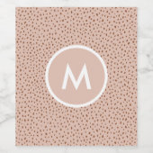 Trendy Beige Monogram met Terracotta Boho Brown Wijn Etiket (Enkel label)