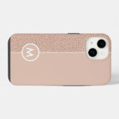 Trendy Beige Monogram met Terracotta Boho Bruin iPhone Hoesje (Achterkant horizontaal)