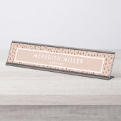 Trendy Beige Naam met Terracotta Boho Brown Bureau Naambordje (Voorkant)